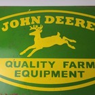 Vintage John Deere Porcelain Sign - Farm Implements Tractor Gas Station Sign