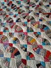 Lovely Vintage Drunkards Path Quilt 80x 82 Hand Stitched See Pics   Description