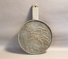 Antique Japanese Bronze Hand Mirror Kagami Dokyo     Cranes   Pine Tree     Signed