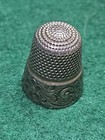Antique Simons Bros Sterling Silver Thimble Size 8 Scroll Blank Cartouche Mint