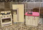 Vtg Dollhouse Kitchen Refrigerator Stove Mini Play Food San Francisco Toy Makers