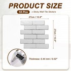 10pcs 10 6 x10 6  Peel And Stick Backsplash Stone Tile Sticker  White