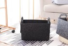 Storage Basket Felt Bin Collapsible  Convenient Box Organizer With Carry Handles