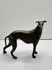Vintage Bronze Greyhound Whippet Dog  Sculpture Statue 7 25 Tall