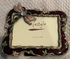 Dragonfly And Flowers Crystal Rhinestones Enamel Picture Frame 3 5x5    Nh3-1137