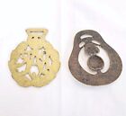 Set Of 2 Vintage British Military History Brass Horse Tack Medallions Raf