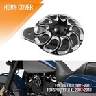 Black Cnc Drift Horn Cover Kit For Harley Touring Big Twin Road King 1991-up