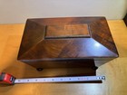 Antique 19th C English Mahogany Double Tea Caddy Regency Sarcophagus Box