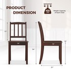 Set Of 2 Wood Dining Chair W  Rubber Wood Legs Curved Backrest For Kitchen