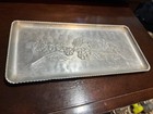 Vintage Hammered Aluminum Tray With Embossed Dogwood Floral Pattern 11  X 5 1 4 