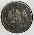 1885 As L Mexico 50 Centavos Silver Coin Xf