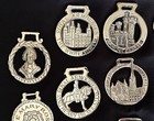 Large Lot Of  22  Vintage Brass Horse Bridle Medallions