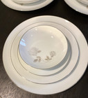 Noritake China Rosay 5 Place Setting  20 Pieces Total  6216 Silver Rimmed Retro