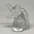 Vintage Blown Glass Unicorn Figurine With Controlled Bubble Technique