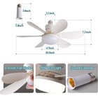 Large Ceiling Fan E27 Fan Lights 40w With Dimmable Led Light Remote Controller