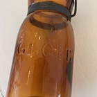 Very Nice Pint Globe Fruit Jar Amber With Closure Patent May 25 1886 Mold 21
