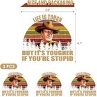Life Is Tough But It s Tougher If You re Stupid Vintage Sunset Bumper Sticker  5