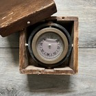 Antique M c co  Marine Compass Co  Bronze Gimbaled Compass W  Wood Box Nautical