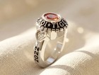 Women s High School Class Ring Custom Oval Gemstone Personalized Graduation Gift