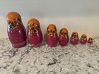 Russian Matryoshka Nesting Doll Set Of 7 Wooden Stacking Tea Dolls