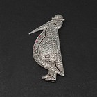 Antique Vtg 1920s French Art Deco Signed 800 Silver Marcasite Penguin Brooch