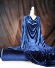 Navy Glitter Velvet Fabric 4 Way Stretch By The Yard Ssvg-navy