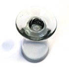 Mexican Hand Blown Glass Pilsner Cobalt Blue Green Rim Footed Beer Glass 7 Inch