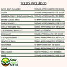 Culinary Herb Garden Seed Bundle - 14 Varieties For Cooking  Baking   Herbal Tea