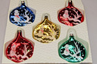 Lot Vtg Glass Snowman Pictured Stencil Flat Drop Christmas Ornaments Bradford