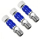 3pcs 1 8 Airbrush Quick Connect Adapter Blue Male Fittings For Air Hose