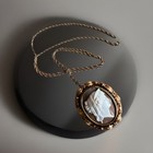 Antique Victorian 14k Gold Plated rolled Gold Carved Shell Cameo Spinner Pendant