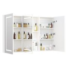 Led Lighted Medicine Cabinet 3 Doors Wall Mounted Bathroom Mirror With Storage
