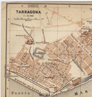 1913 Original Antique City Map Of Tarragona   Catalonia   Spain