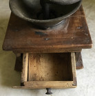 Antique Coffee Grinder Mill Cast Iron   Wood With Hand Crank   Drawer Weathered