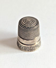 Antique Sterling Silver Greek Key Pattern Thimble  Simons Bros   1900