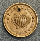 1863 Cwt Civil War Token Store Merchant Coin E  H  Sheldon Buy Your Hardware Ad