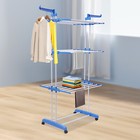 Heavy Duty Laundry Clothes Drying Rack Foldable Garment Rolling Dryer Hanger