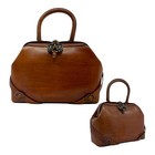 Vintage 60s 70s Zenith Large Leather Satchel Bag Structured Handbag Doctor Rare