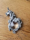 Vtg Hanging Pewter Mythical Unicorn Crystal Figurine 4 