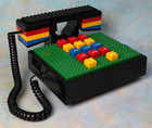 Vtg 1988 Tyco Telephone telefono Lego Super Blocks Personality Phone - Tested 