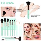 12 Pcs Makeup Brushes Kit Set Powder Foundation Eyeshadow Eyeliner Lip Brush New