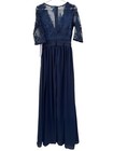 Soieblu Lace Evening Gown Womens Medium Navy Blue Elegant Bridesmaid Wedding New