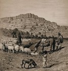 1891 Navajo Reservation Arizona Territory Lithograph View Sheep Herders
