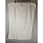 Natures Purest Cream Tan Striped Trim Baby Elephant Nursery Baby Blanket 28x38