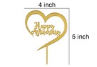Cake Topper Happy Anniversary Gold Acrylic Cake Toppers Golden Party Decorati   