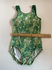 Gk Elite Leotard Gymnastics Green Leaf Velvet Texture