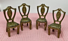 Vtg Goldtone Heavy Metal Dollhouse Chairs Set Of 4 Euc  949
