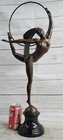Signed J p morante Bronze Sculpture Art Deco Dancer W  Ring Statue Decor Sale