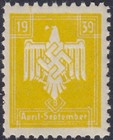 Stamp Germany Revenue Ww2 3rd Reich War War Era War April September 1939 Mnh