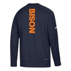 Bucknell Bison Ncaa Adidas Men s Navy Blue 2017 Sideline Player Crew Fleece